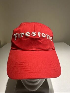Firestone Red Embroidered Logo Baseball Cap